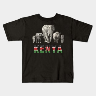 Africa's Big Five Kenya Pride Wildlife Kids T-Shirt